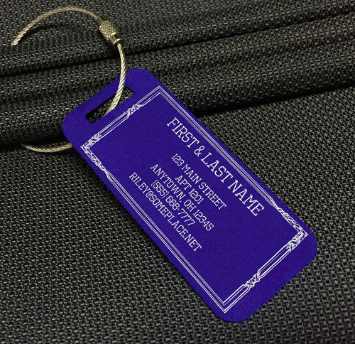 Small Custom Metal Travel Tag - Vintage Style